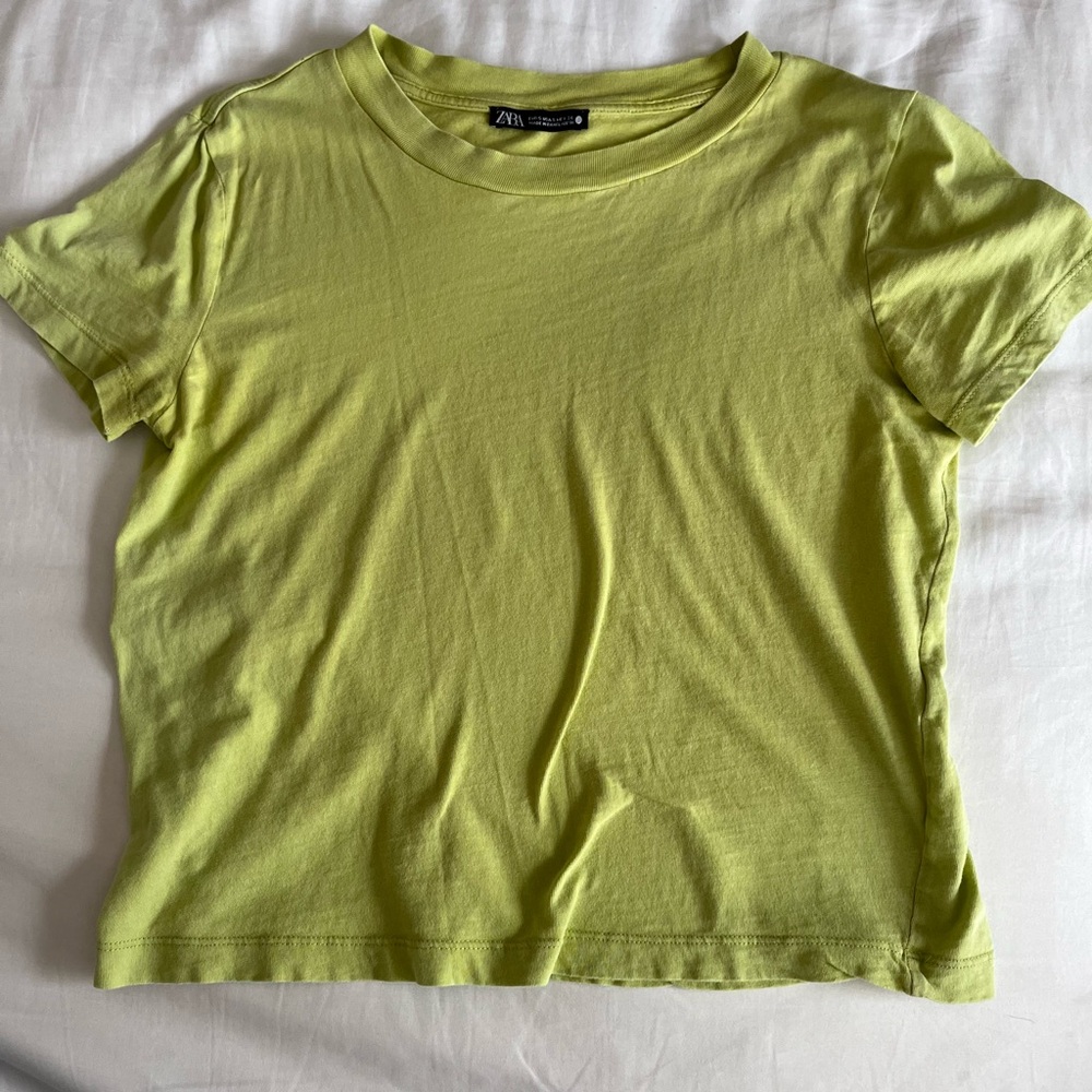 Zara lime green t shirt